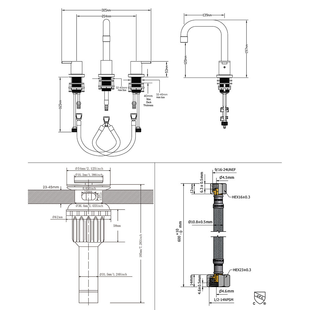 Parlos Home Widespread Bathroom Faucet with Drain Assembly & Reviews